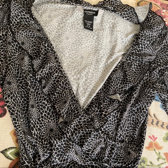 Express Faux Wrap Long Sleeve Dress - Picture 3 of 13